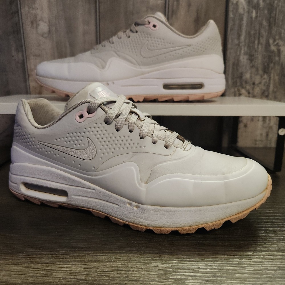 Nike Air Max 1 Golf Shoes Women's Size 10.5 Vast Grey White Pink Foam Athletic